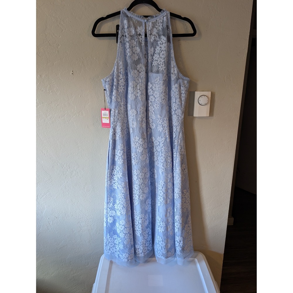 Vince Camuto NWT Blue Floral Lace Sleeveless Dress womens sz 14 - Picture 2 of 8